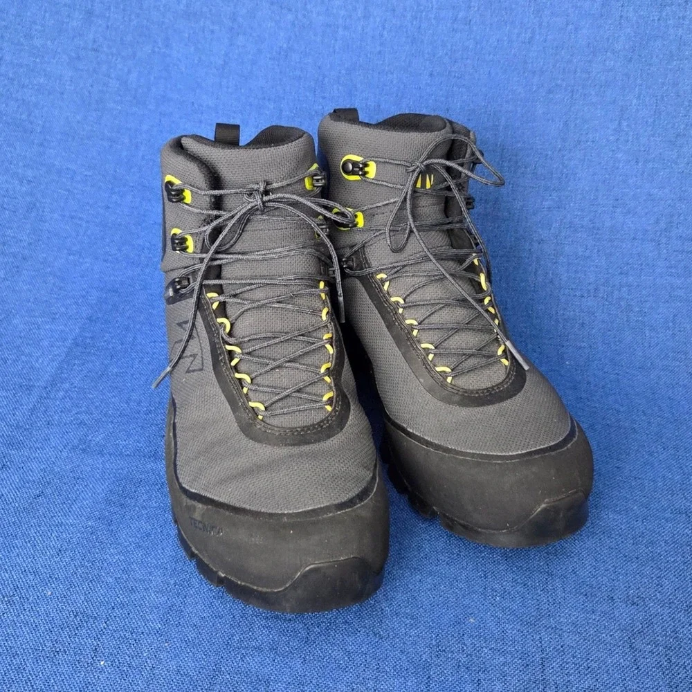Tecnica Forge S GORE-TEX Men Hiking Boots Vibram Sole Gray Gold Trekking Sz 9.5
